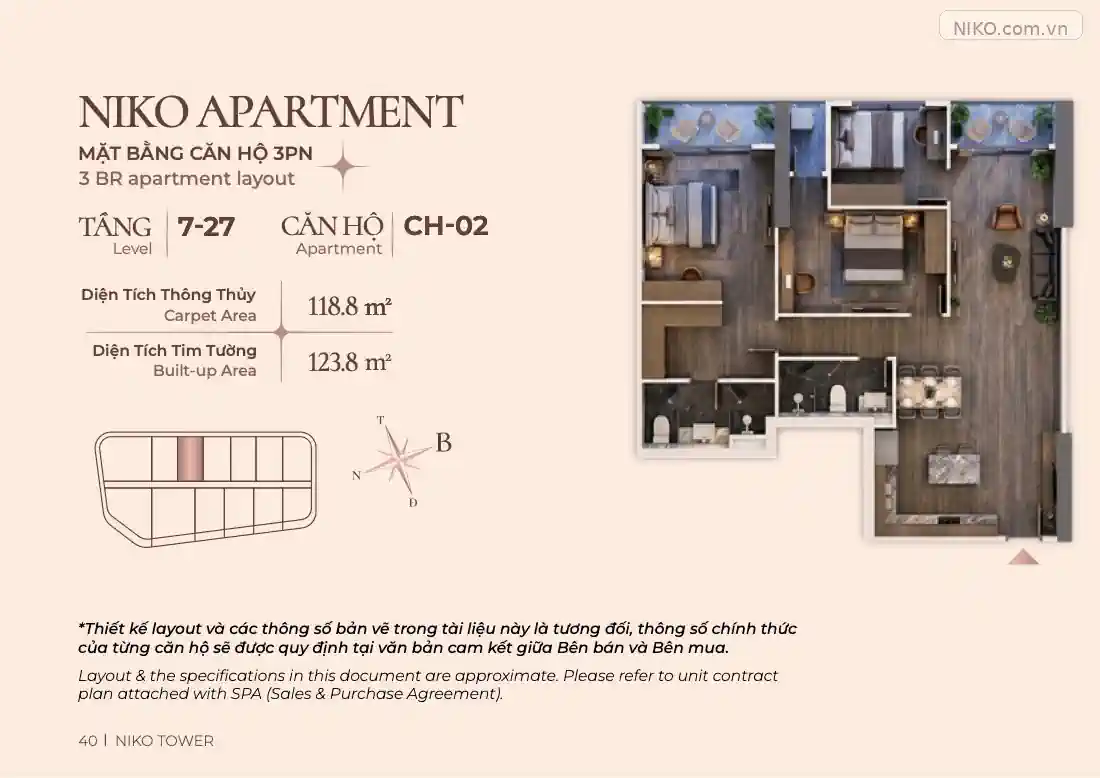 NIKO Tower căn 02 tầng 7-27